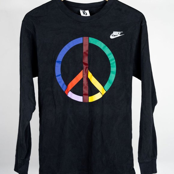 Men's Nike Peace Symbol Long Sleeve Shirt - Picture 1 of 4
